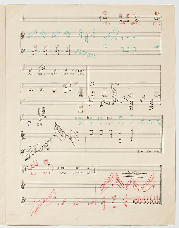 Gösta Adrian-Nilsson, Portfolio with three scores,  "Dialog mellan piano och cello", opus 2, "Sång och piano", opus 3.