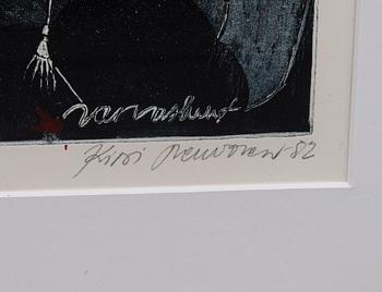 KIRSI NEUVONEN, akvatint och etsning, signerad, numrerad 8/15, daterad -82.
