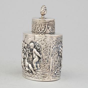 A wsedish 20th century silver tea caddy.