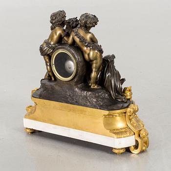 A GILT-BRASS AND MARBLE MANTEL CLOCK PARIS VITTOZ A.