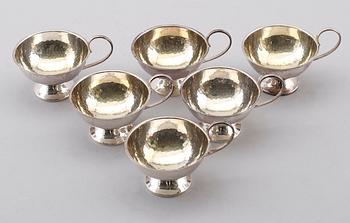 PUNCHMUGGAR, 6 st, silver, 1973. Vikt ca 189 g.