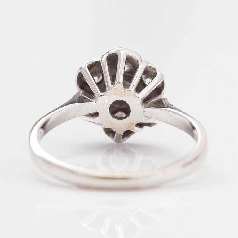 An 18K white gold ring with diamonds ca. 0.54 ct in total according to engraving. Finnish import marks.