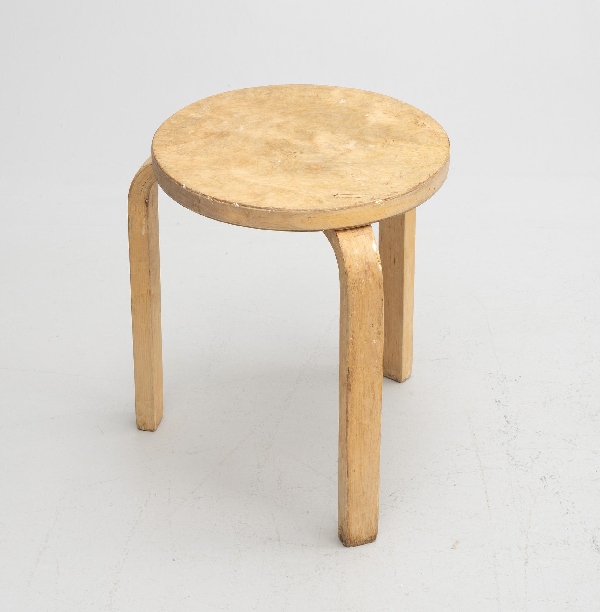 Alvar Aalto, a model '60' stool, Artek, Finland 1950's/60's.
