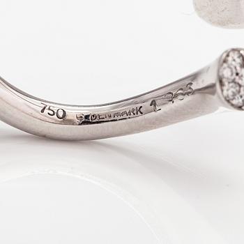 Georg Jensen "Carnival", an 18K white gold ring with a tourmaline and diamonds ca. 0.15 ct. Marked 1863. Denmark.