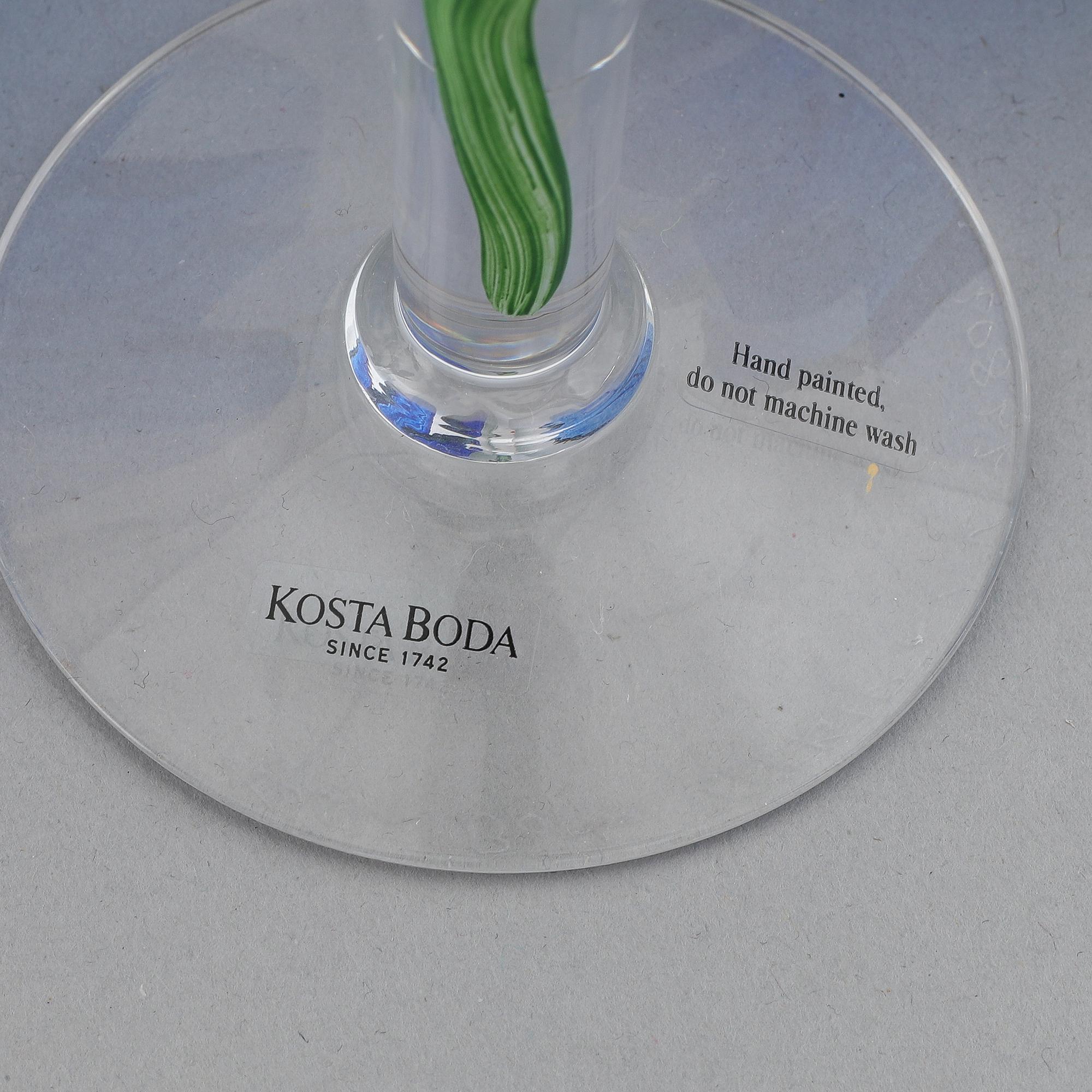 A glass service, 'Tulipa' 56 pcs, by Ulrica Hydman-Vallien, Kosta Boda, signed.