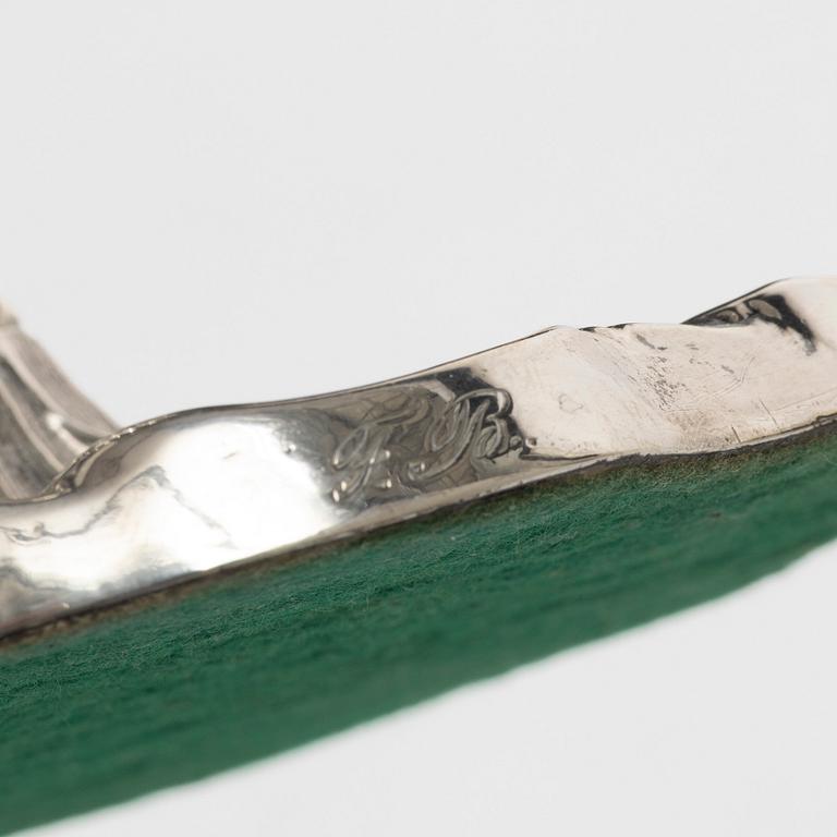 Gustaf Möllenborg, (Féron), ljusstakar, ett par, silver, Stockholm 1851.