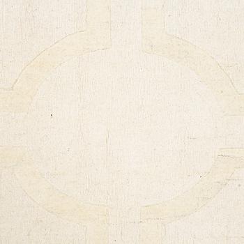 A hantd tufted carpet, 'Entrance - bone white' by Layered, ca 400 x 300 cm.