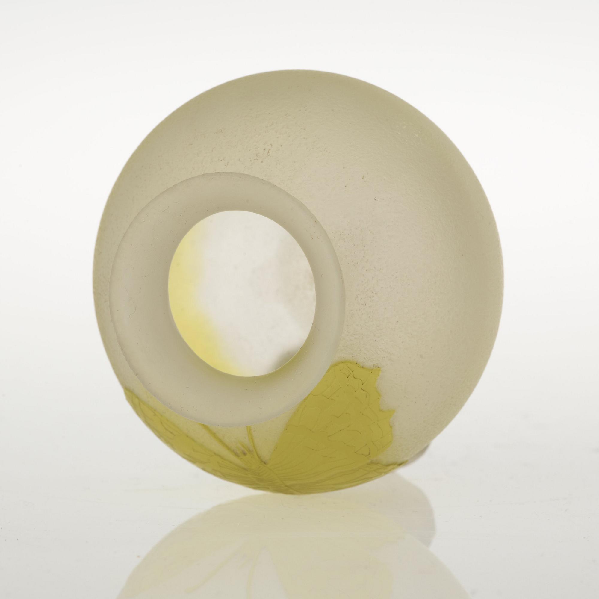 A Karl Lindeberg Art Nouveau cameo glass vase, Kosta, Sweden.