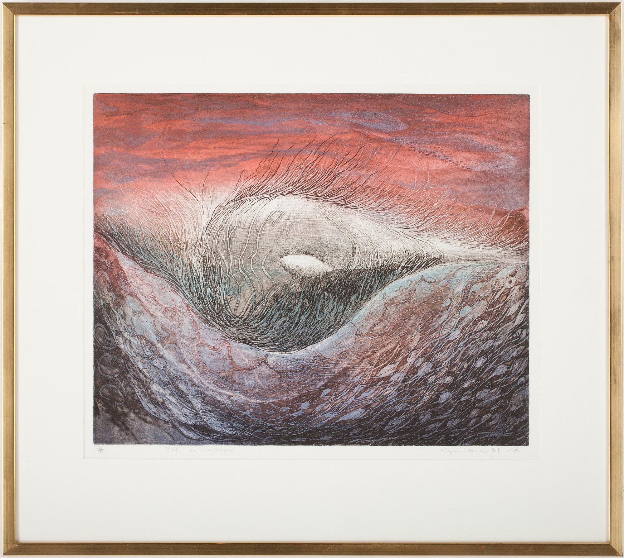 OKÄND KONSTNÄR, etsningar 6 st, Japan, otydl. signatur, numrerade.