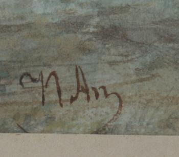 ANDERSSON, NILS, akvarell, sign. Prov; Gustaf Sergel enl a tergo.