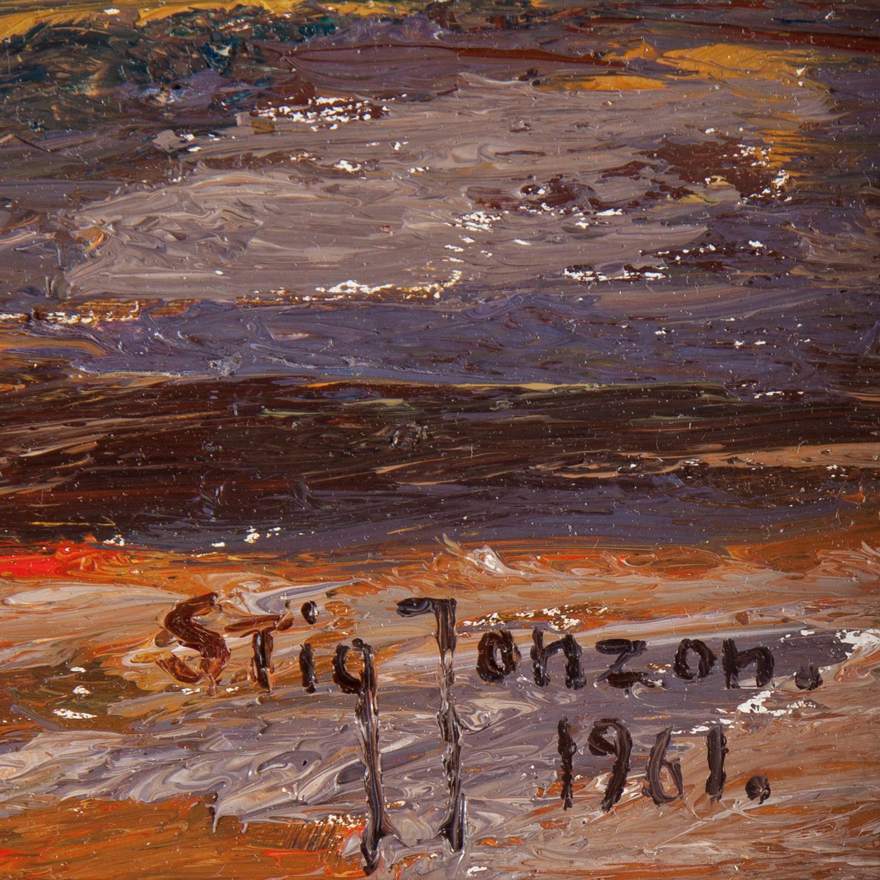 STIG JONZON, Olja på pannå, signerad och daterad 1961.