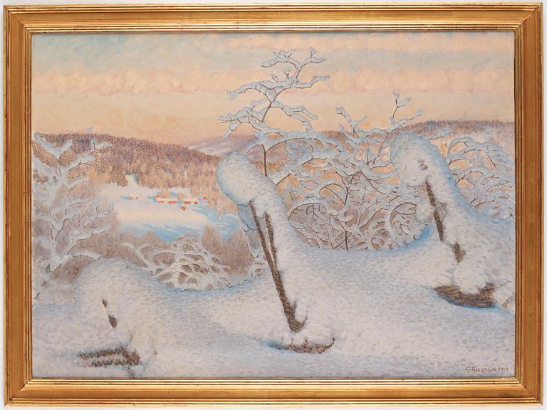 Gustaf Fjaestad, Winter landscape.