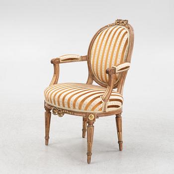 A Louis XVI armchair, Denmark, late 18th century.