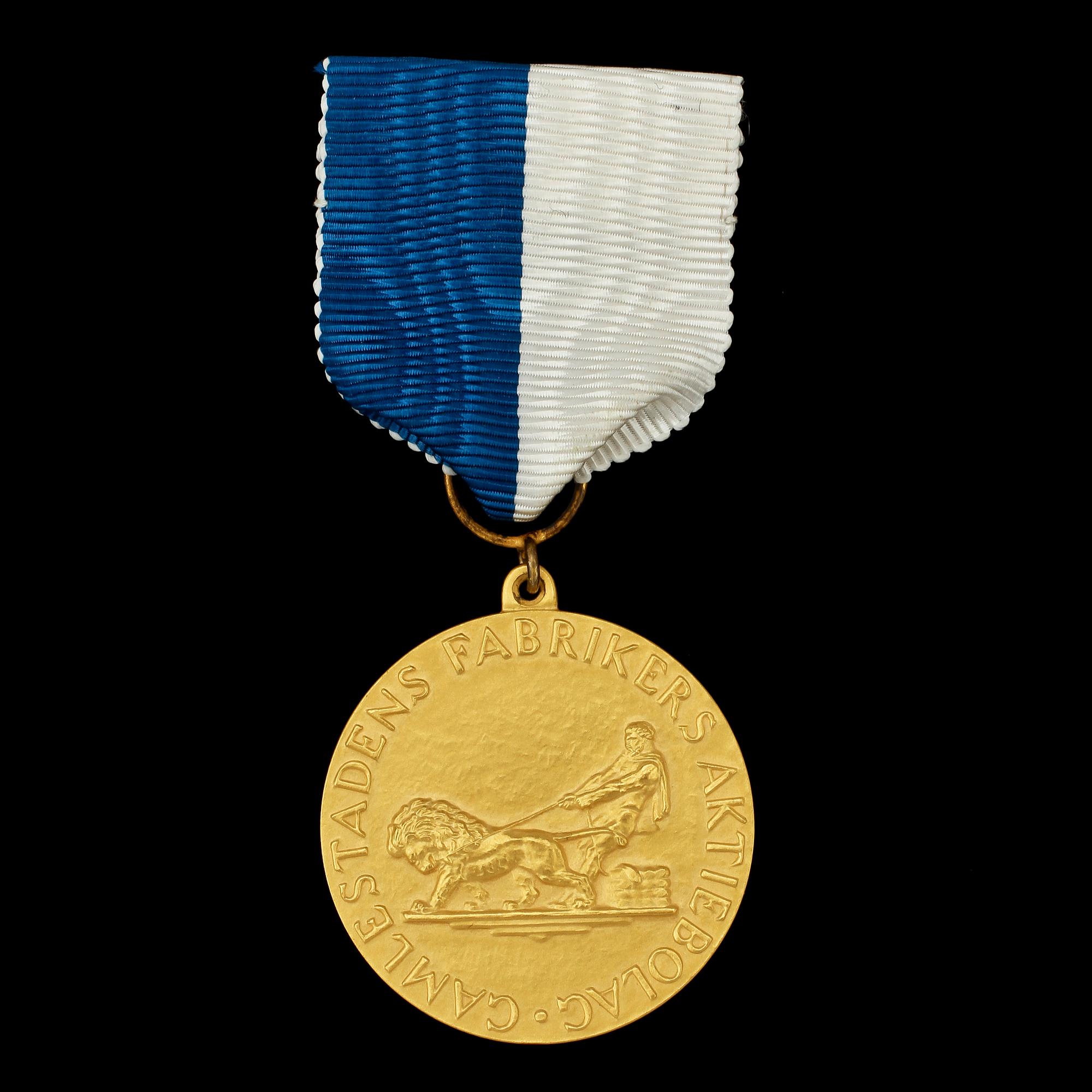 MEDALJ, 18k, S&Co, Stockholm, 1948, v 30 g.