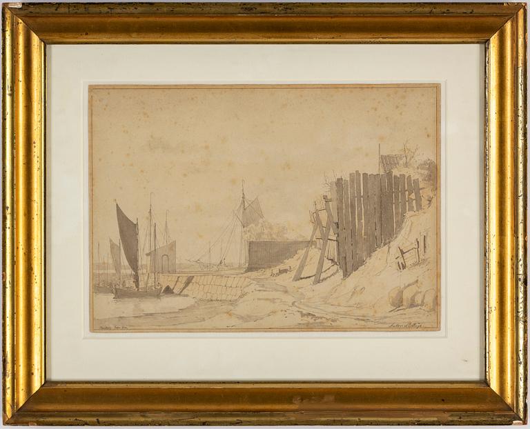 ANTON MELBYE, ink wash, signed and dated 1840.
