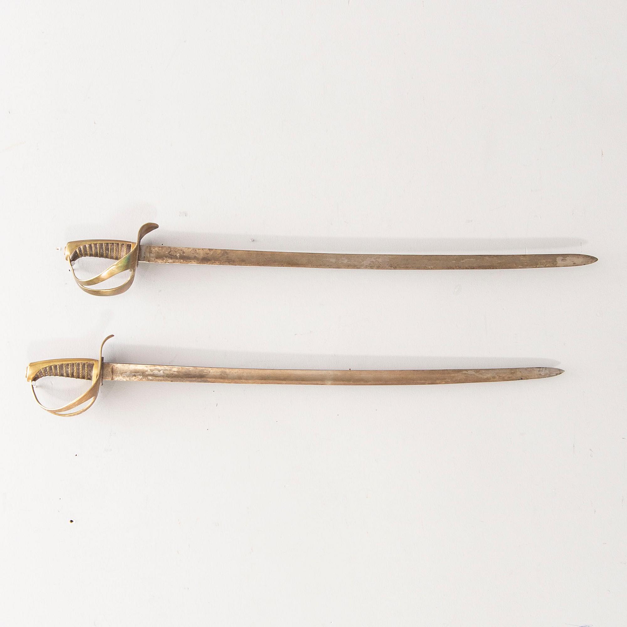 A pair of Swedish cavalry swords 1854 pattern.