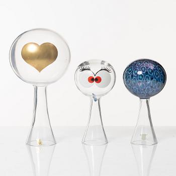 Kjell Blomberg, a set of ten 'Klothepp' glass sculptures, Gullaskrufs glasbruk, Sweden, 1960's.