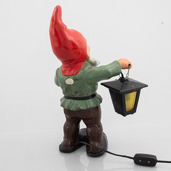 Figure with lighting, a gnome, Heissner, West Germany, second half of the 20th Century.