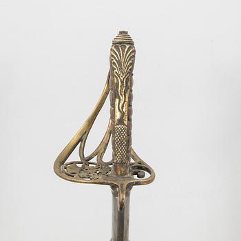 A British officer's sword, 1822 pattern, with scabbard.