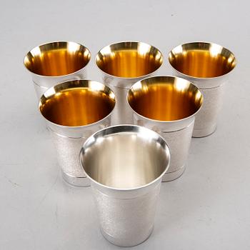 KE PALMBERG bägare 6 st sterling silver Alton Falköping 1978-80.