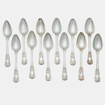 Gustaf Möllenborg, Matskedar, 12 st, silver, Stockholm 1915.