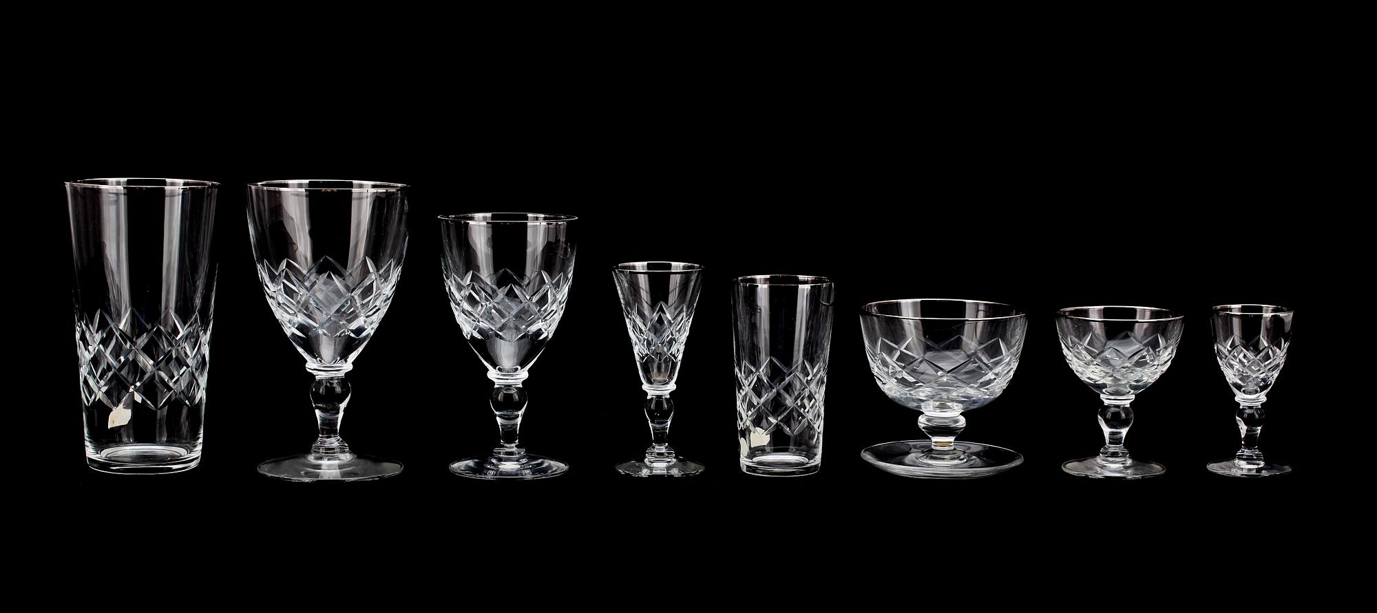 SERVIS, 89 delar, glas, Kosta Dekorationsindustri, 1900-tal.