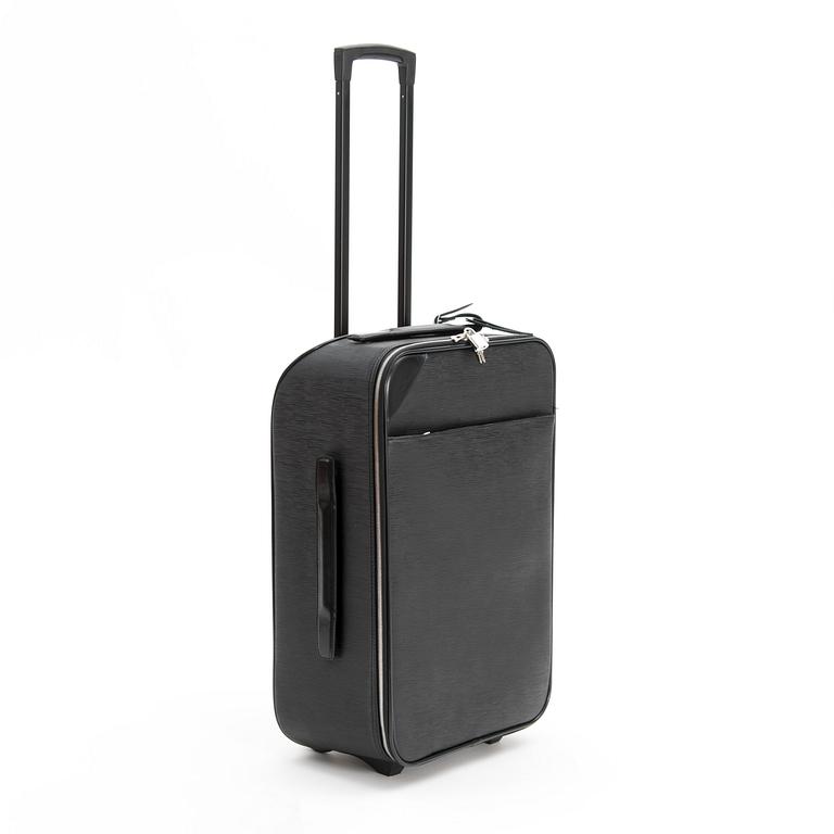 A black Epi Leather Pégase 55 Suitcase.