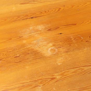 A pine trestle table, later part of the 20th Century.