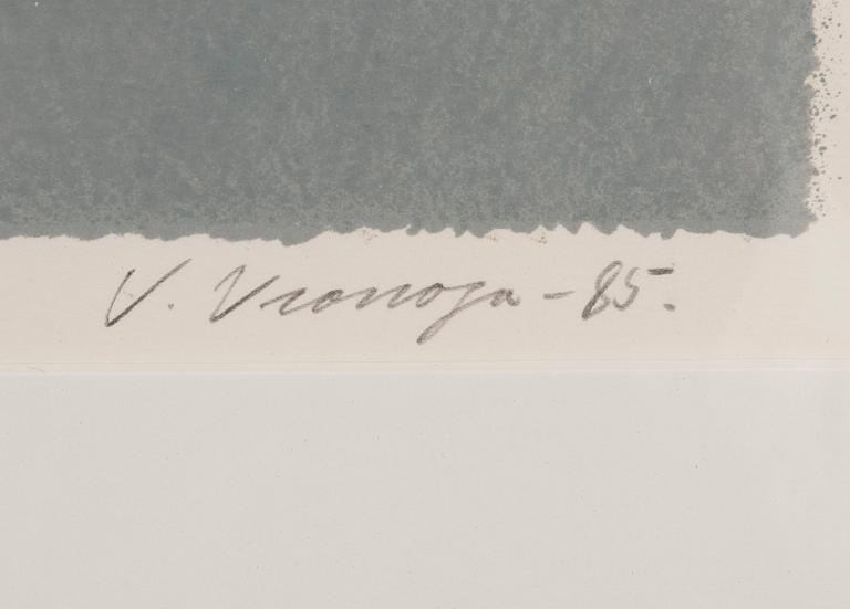 VEIKKO VIONOJA, litografi, signerad och daterad -85. Konstnärens avdrag.