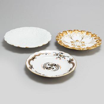 A dish and five plates, porcelain, Meissen, 20th century.