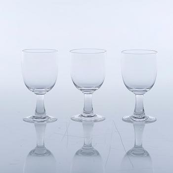 Twelve late 19th century wine glasses.