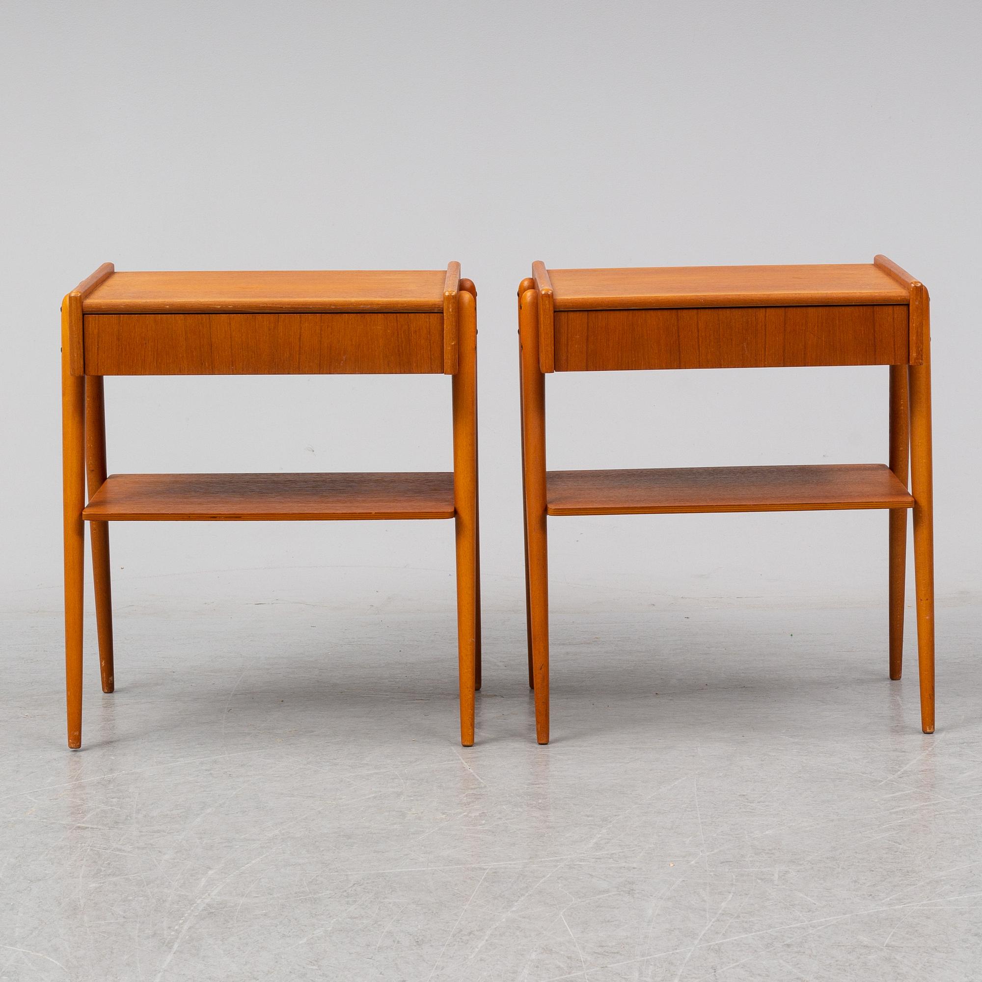 SÄNGBORD, ett par, AB Carlström & Co Möbelfabrik, 1950/60-tal.