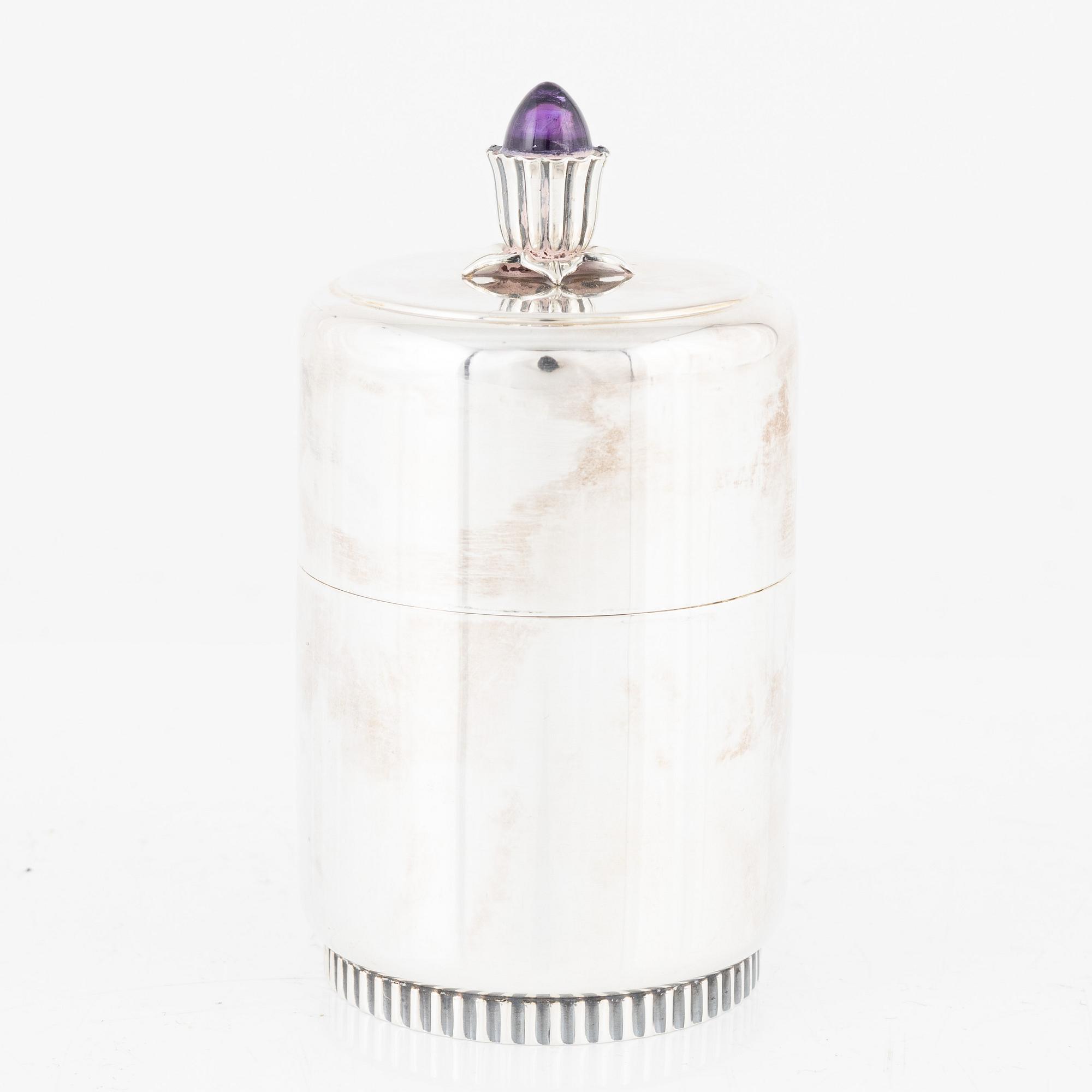 Tore Eldh, box with lid, silver, Cesons, Gothenburg 1968.