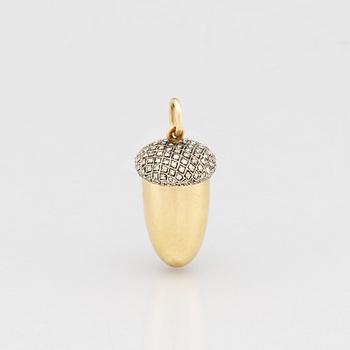A jeweled gold pendant locker, with a cigarette holder, St. Petersburg 1908-1917.