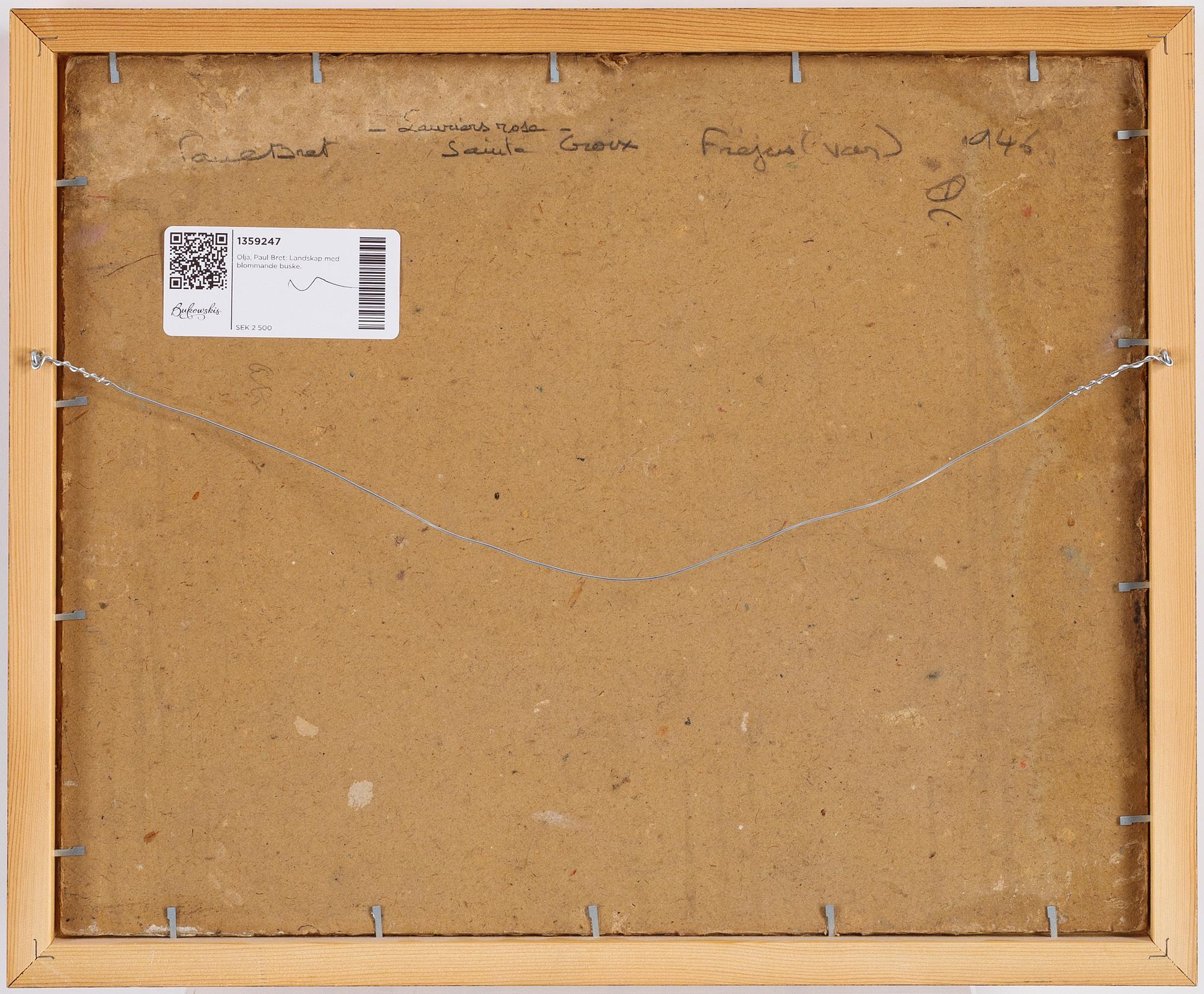 Paul Bret, oil on paper-panel, signed and dated -46.