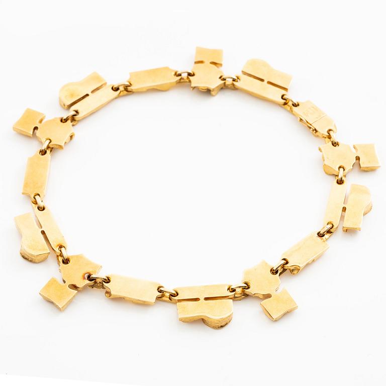 Björn Weckström collier "Tenochtitlan" 18K guld, Lapponia 1970.