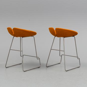 A pair of Patricia Urquiola 'Fjord' bar stools, for Moroso, second half of the 20th century.