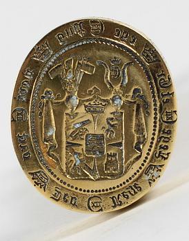 SIGILLSTAMP, brons, 1700/1800-tal.
