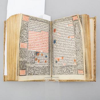 BOOK, Printed entirely printed on vellum, 1504.