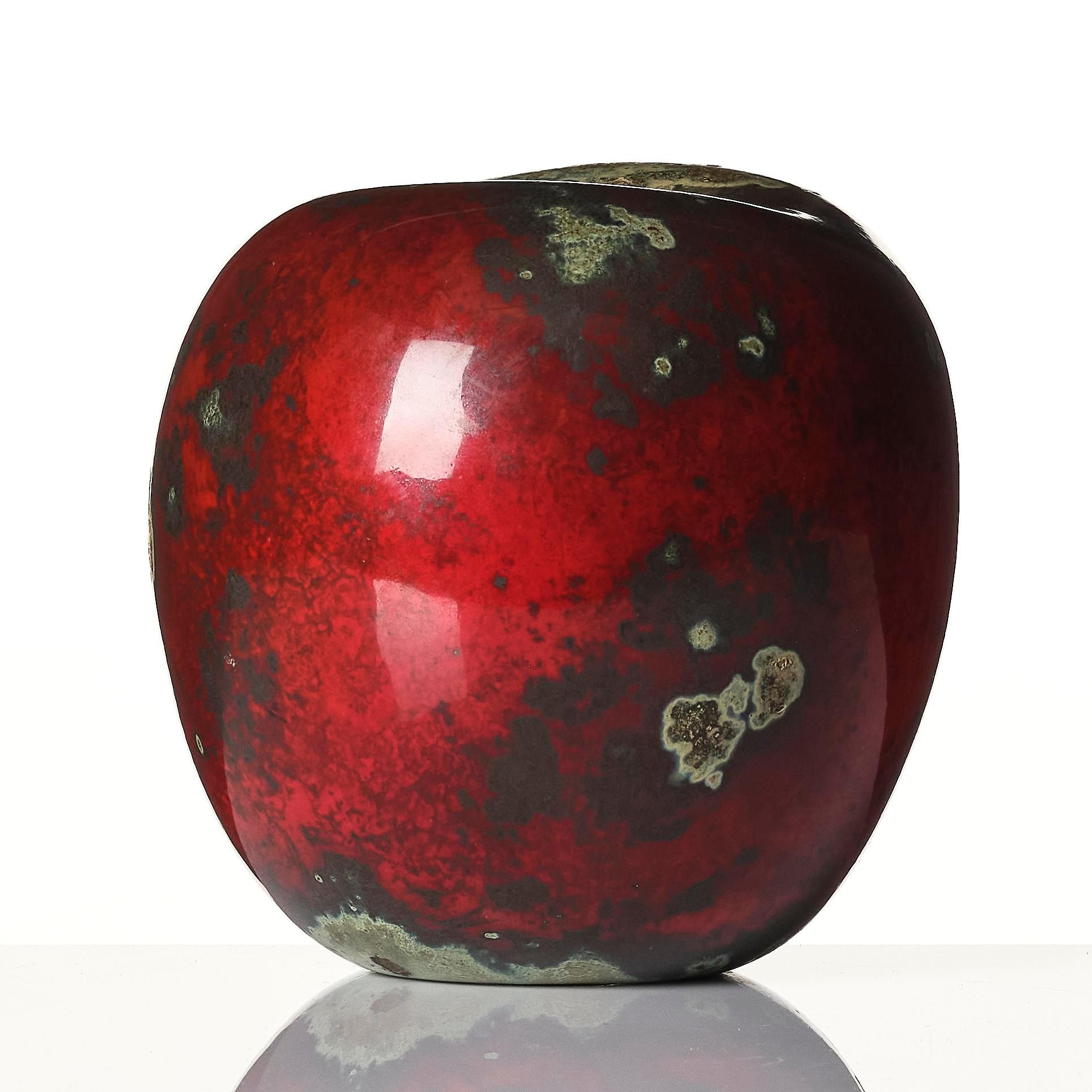 Hans Hedberg, a faience scupture of an apple, Biot, France, ca 1986.