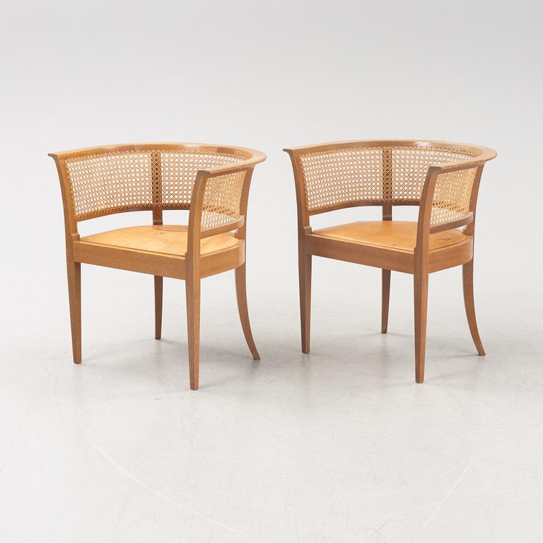 Kaare Klint, a par of 'Faaborg' chairs, Rud Rasmussen, Denmark.