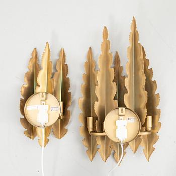 Svend Aage Holm Sørensen, Wall lights, a pair, models 5193 and 5195, Holm-Sørensen & Pedersen Belysning, Denmark, 1960s.