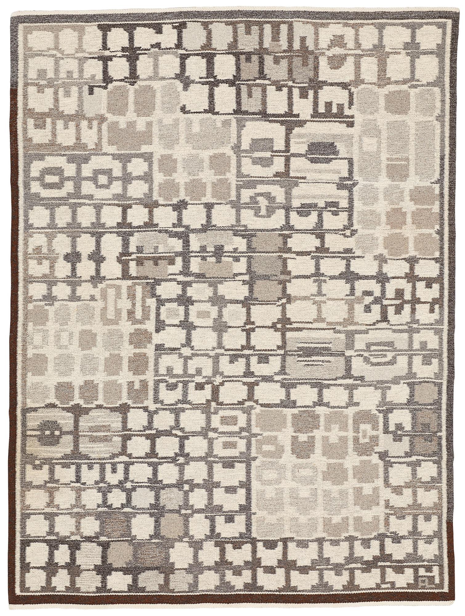 Alice Lund, Matta, rölakan, ca 255,5-256,5 x 189-191 cm, signerad AL.