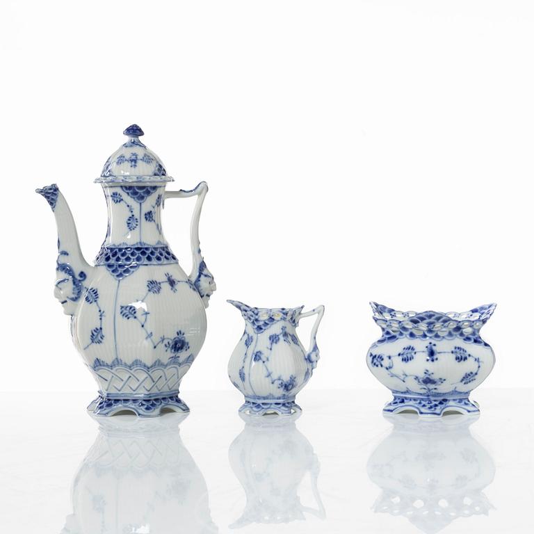 Royal Copenhagen, a 32-piece coffee service, 'Blue Fluted', Denmark.