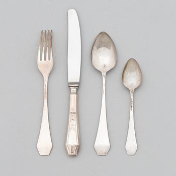 Gösta Helenius, Bestickuppsättning, 48 delar, silver, Åbo 1912 och 1915.