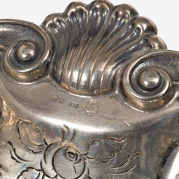 A Rococo style silver tray, circa 1900.