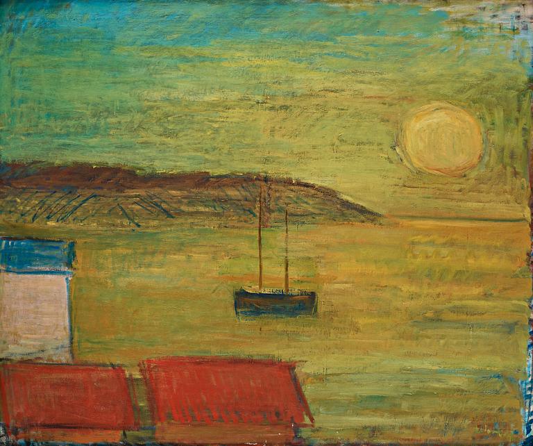 Carl Kylberg, Sunset by the coast.