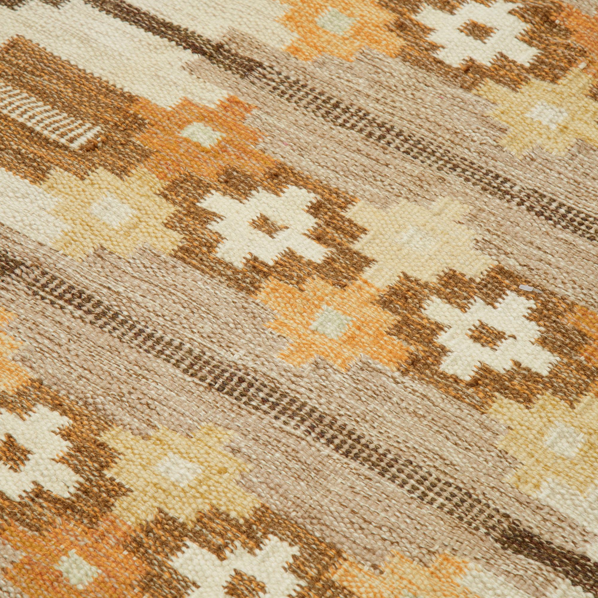 Ingegerd Silow, matto, flat weave, ca 193,5-194,5 x 137-139 cm, signed IS.