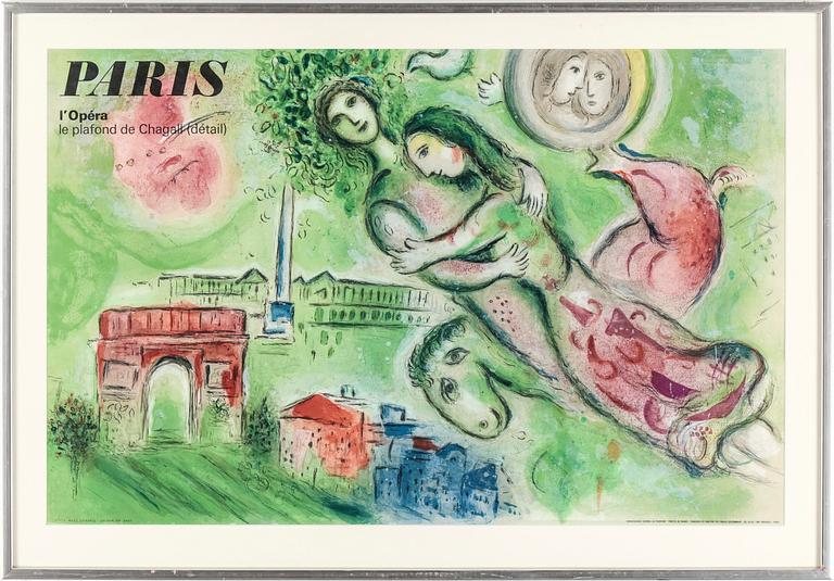 MARC CHAGALL (efter), färglitografi.