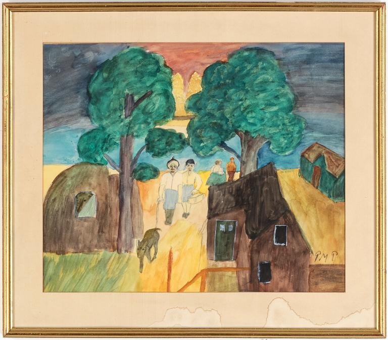 PRIMUS MORTIMER PETTERSSON, akvarell på papper, monogramsignerad.